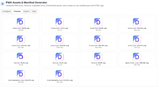 PWA Asset Manager Tool - Generate PWA icons and manifest files